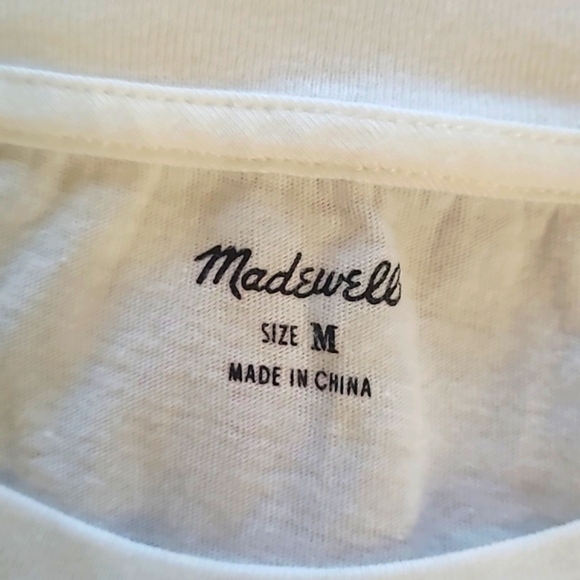 Madewell Casual Cotton Logo Spellout Tee Tshirt Loose Fit Womens Size Medium - Picture 13 of 14